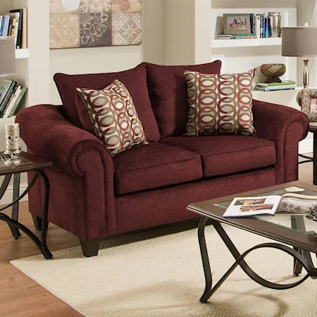 Transitional Loveseat with 2 Seat Cushions